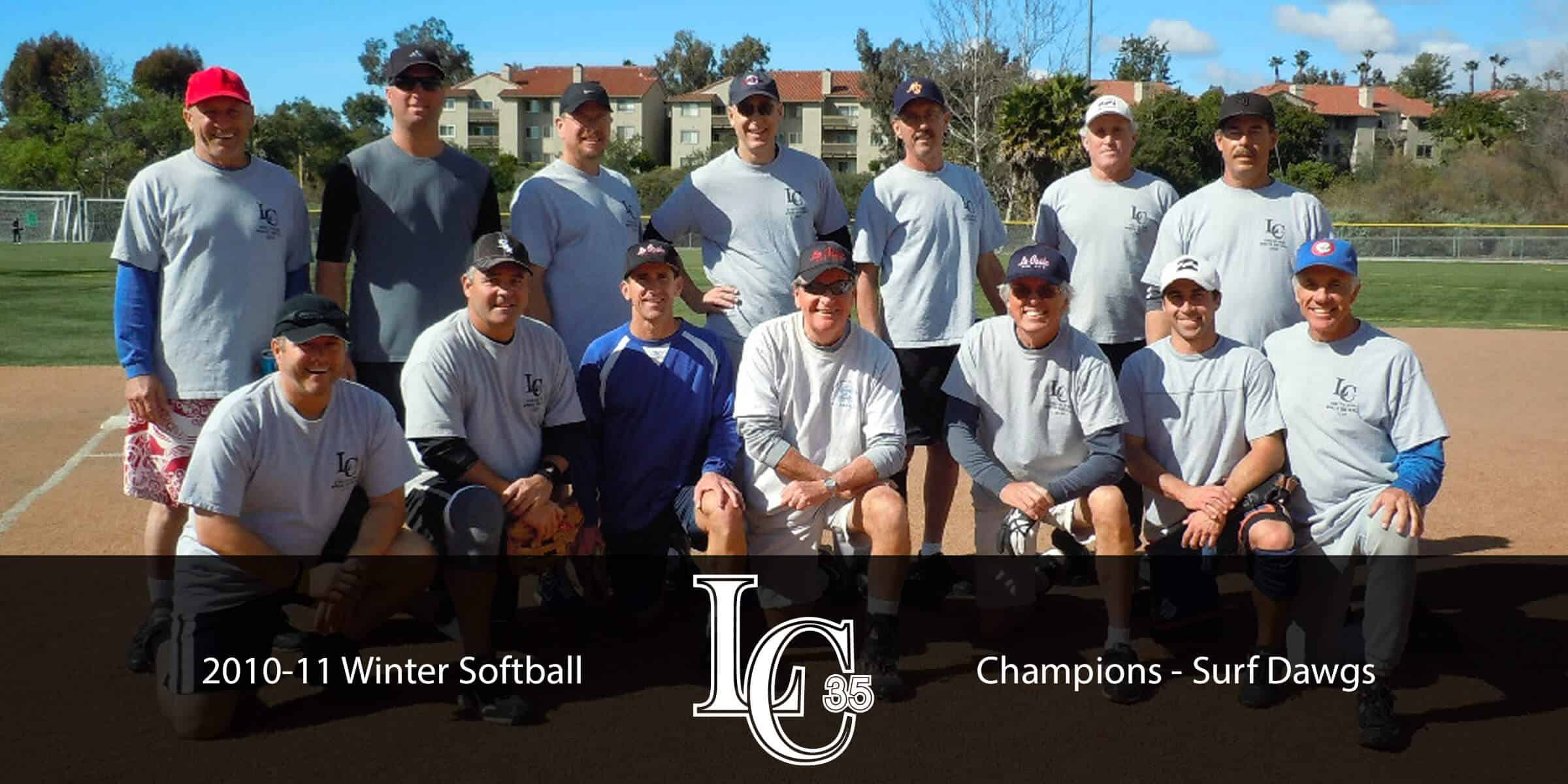 2010 Winter Softball Champions - Surf Dawgs